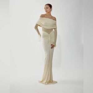 Jolene Off-the-Shoulder Ruched Maxi Dress - Deme by Gabriella